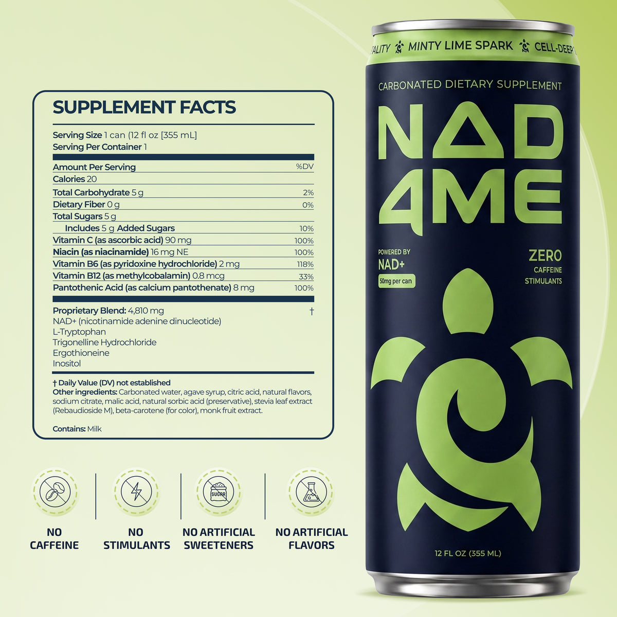 NAD4Me Minty Lime Spark ingredients